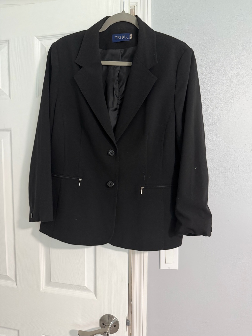 Black Tailored Two-Button Blazer